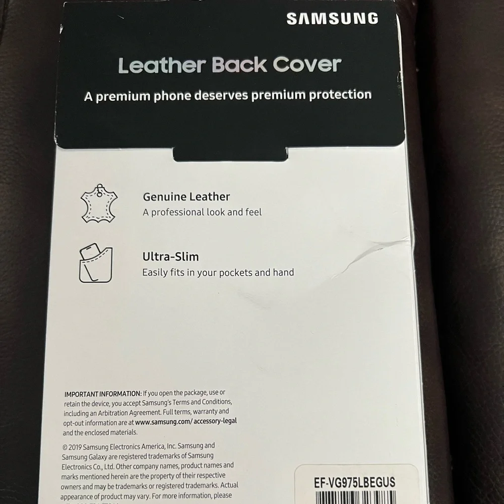 Samsung Galaxy10 Genuine Leather Back Cover, same or next day shipping